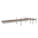 T-Shaped Aluminum Frame with Woodland Brown Decking Complete Dock Packages image number 2