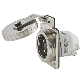 Hubbell Marine Hull Inlet, 30A 125V, Stainless Steel