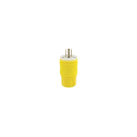 15 Amp 125 Volt Straight Blade Plug, Industrial Grade, Grounding, NEMA 5-15P 2P-3W, Wetguard Watertight image number 0