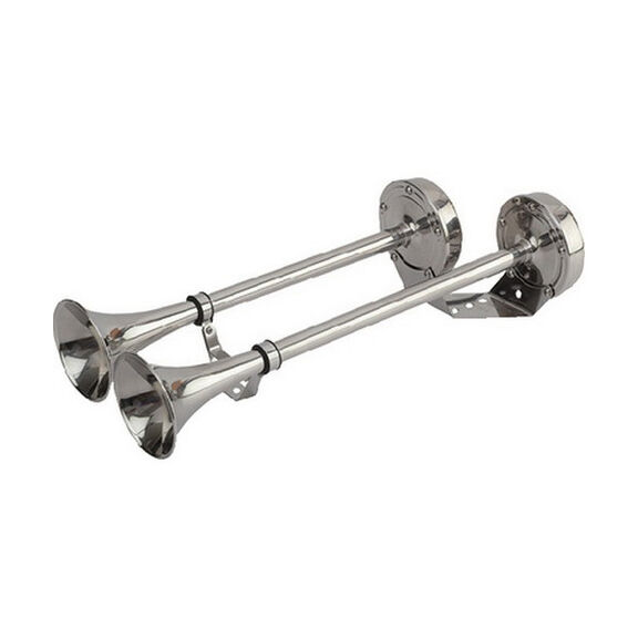 Maxblast Dual Trumpet Horn, 123dB, Stainless Steel image number 0
