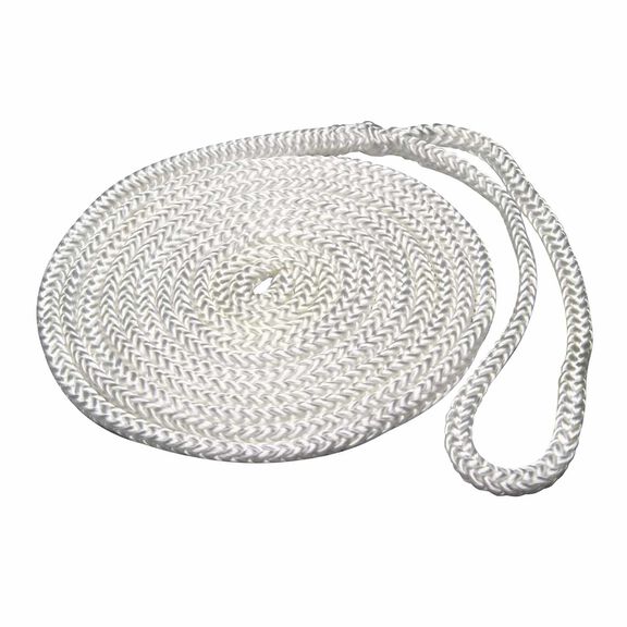 3/8" x 15' 12-Strand Polypropylene Inland Dock Line, White image number 0