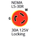Marinco 50 Foot EEL Shore Power Cord Set, 30 Amp, 125V, White image number 2