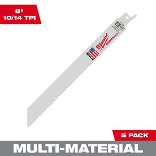 8" 10/14 TPI SAWZALL&reg; Blades, 5 Pack