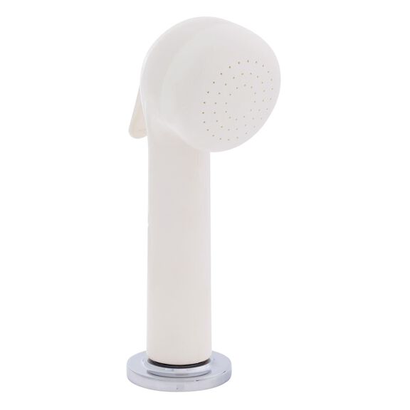 Deck-Mount Sprayer Large Warm White Sprayer No Hook, 6' Stainless Steel Hose, Low Profile Holder image number 0