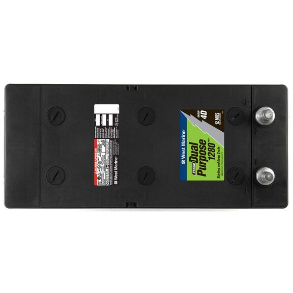 Group 4D Dual Purpose Marine Battery, 135 Amp Hours, 1050 Cold Cranking Amps, 1280 Marine Cranking Amps, 290 Reserve Minutes image number 1
