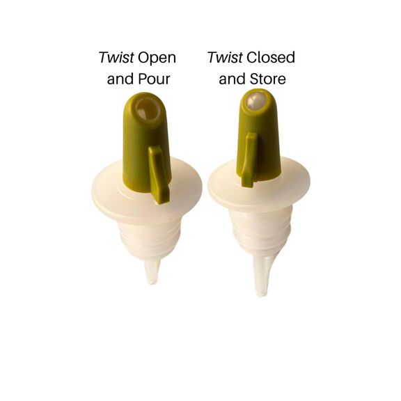 Pouro Oil & Vinegar Bottle Pourer, Twist to Open and Pour, Twist to Close and Store, 10-Pack, Green image number 4