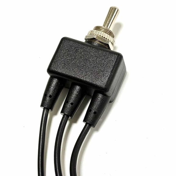 Chrome Plated Toggle Switch, (On)/Off/(On), SPDT image number 1