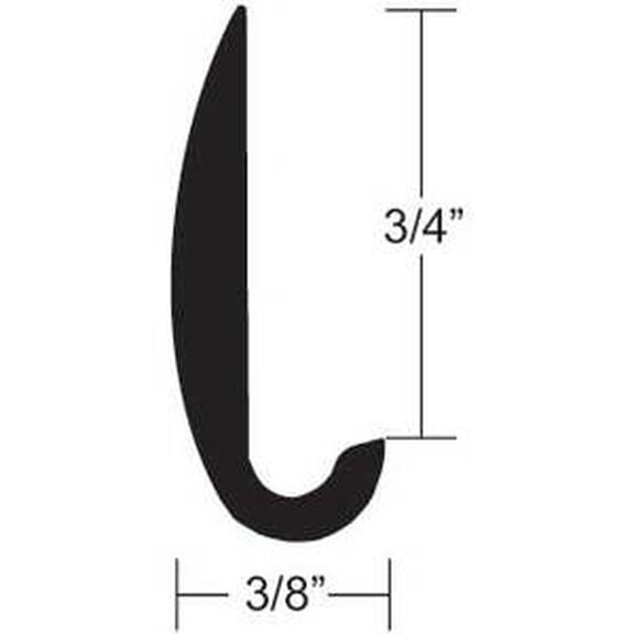 Aluminum Rub Rail - 3/4"H x 3/8"W x 12'L, #8 Screws image number 1