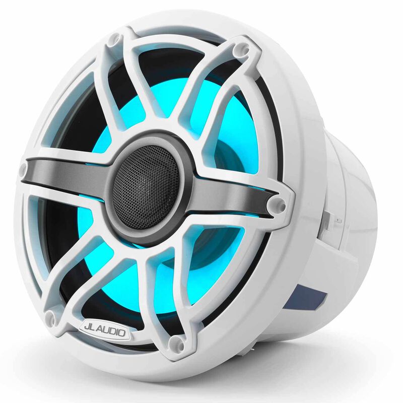 M6-880X-S-GwGw-i 8.8" Marine Coaxial Speakers, White Sport Grilles with RGB LED Lighting image number 5