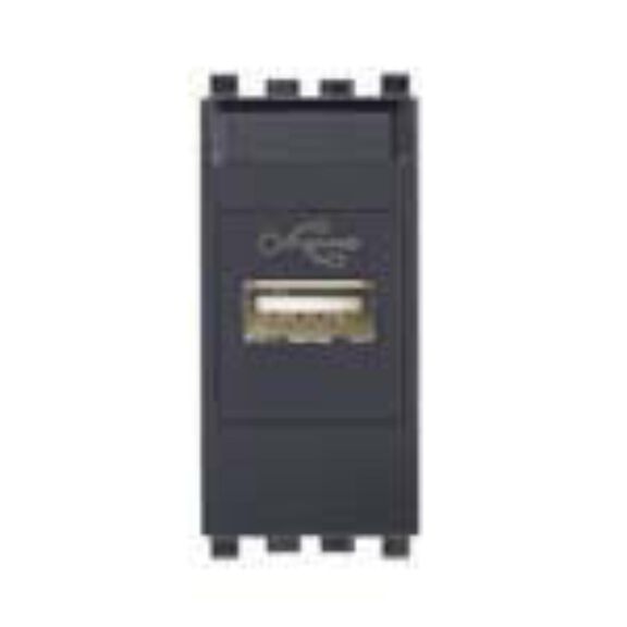 Vimar Eikon USB Data Connector Outlet with Screw Terminals, Grey image number 0