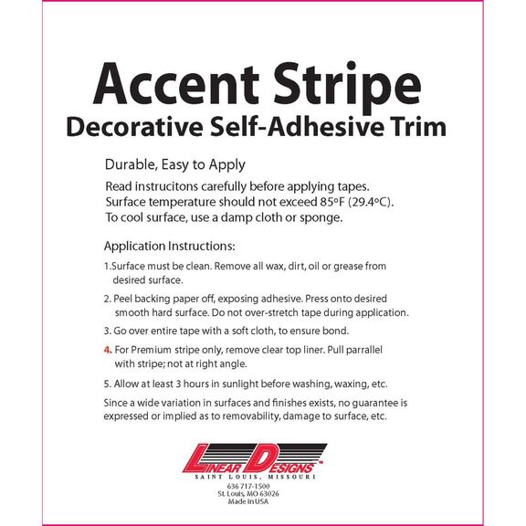 Premium 1/4" X 50' Single Pinstripe - Fiesta (pink) image number 2