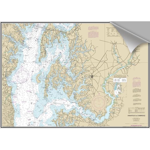 Annapolis to Cambridge Decorative Nautical Chart image number 0