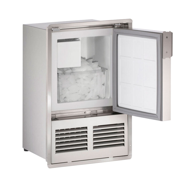 ULINE 14" Stainless Marine Crescent Ice Maker, Flange Flush to Door
