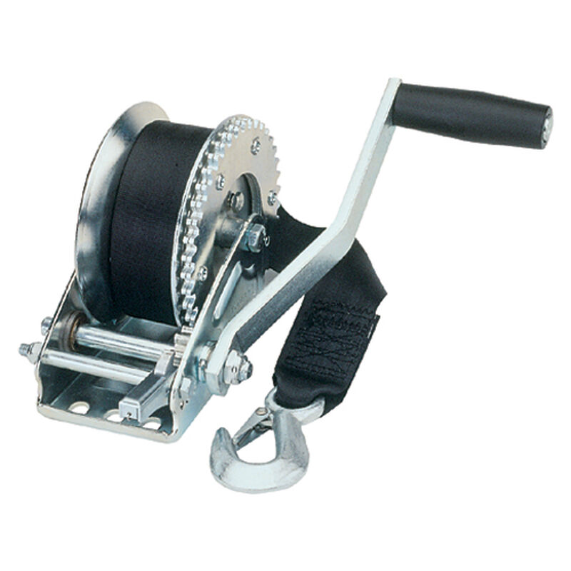 Trailer Winch 2600lb. Load Capacity 5.1:1/12.1:1 Gear Ratio 24' x 7/16" Rope Capacity 2" x 20'L Strap image number 0