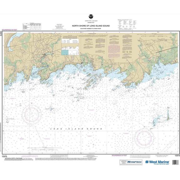 Maptech&reg; NOAA Recreational Waterproof Chart-North Shore of Long Island Sound Guilford Harbor to Farm River, 12373 image number 0