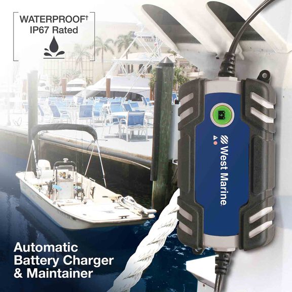 WEST MARINE 2 Amp Waterproof Battery Charger/Maintainer West Marine