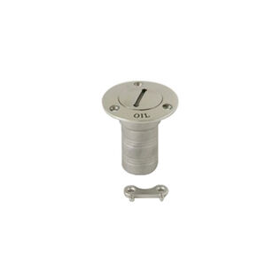Stainless Steel Deck Fill with Key for Oil Hose, 1 1/2"