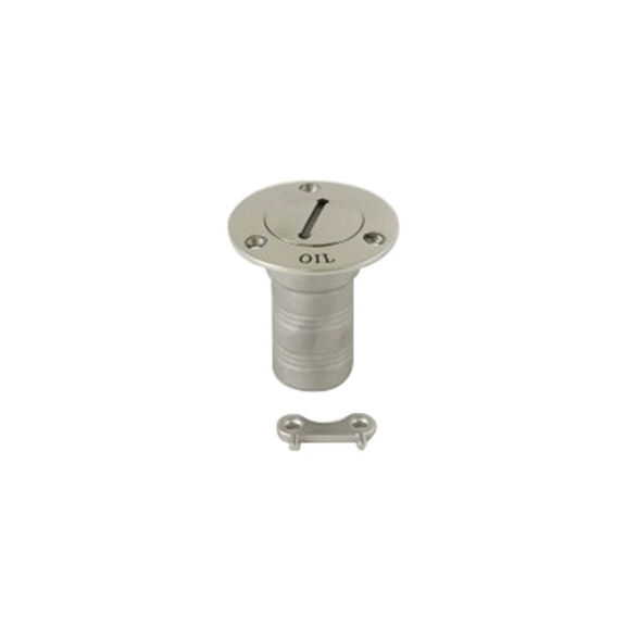 Stainless Steel Deck Fill with Key for Oil Hose, 1 1/2" image number 0