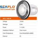 SEAFLO 05 Series Flush Mount Livewell/Baitwell LED Light - Cool White, 12V image number 2
