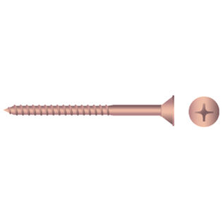 Silicon Bronze Frearson Flat-Head Wood Screws