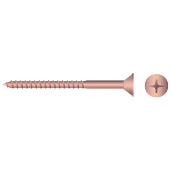 #6 X 3/4" Silicon Bronze Frearson Flat-Head Wood Screws, 100-Pack image number 0