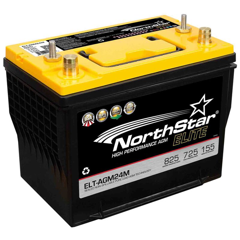 Elite High Performance Pure Lead 24M AGM Battery with SAE/Threaded Terminals image number 1