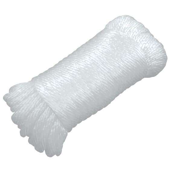 3/16" x 50' Utility Line, Solid Braid Nylon, White image number 0