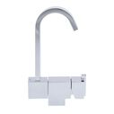 Artaine Folding Faucet, Hot/Cold Mixer, J-Spout, Brushed Nickel image number 5