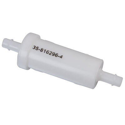 816296Q2 5/16" In-Line Fuel Filter with Barbs for Marine Engine, 8 mm Fuel Lines