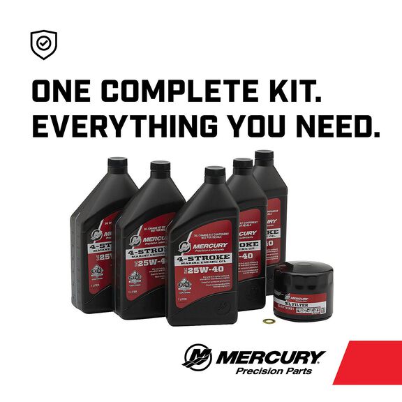 Mercury 8M0081917 SAE 25W-40 4-Stroke Outboard Oil Change Kit for Mercury 1.7L 75/90/115hp EFI Outboards image number 1