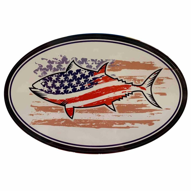 Fish Flag USA Removable/Restickable Boat Sticker