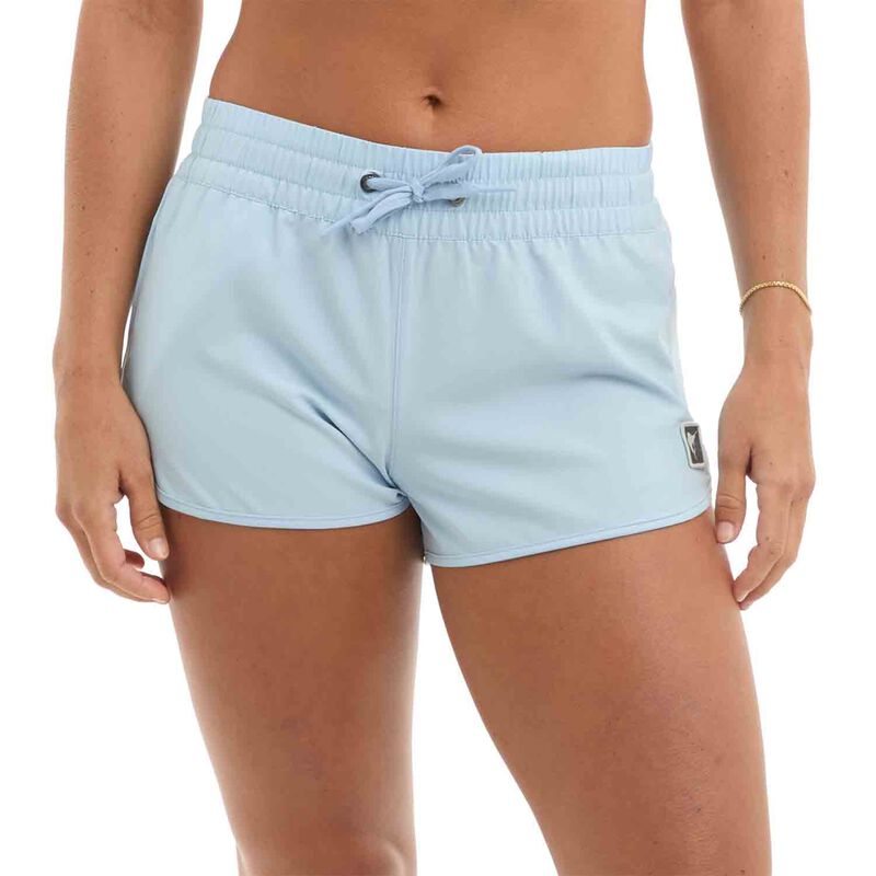 Pelagic Women's Solid La Paz Active Shorts, in Light Blue, Size Medium | by West Marine