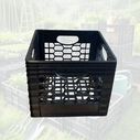 16 Quart Heavy Duty Black Milk Crates for Storage, Organization, 13" x 13" x 11" image number 5