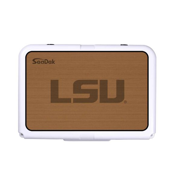 SeaDek Cooler Pad - Collegiate Collection - Fits RTIC 20 - Mocha / Black, LSU image number 0