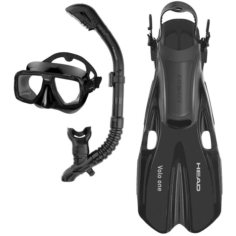 Tarpon/Barracuda/Volo One Snorkel Set, Black, Small/Medium image number 0