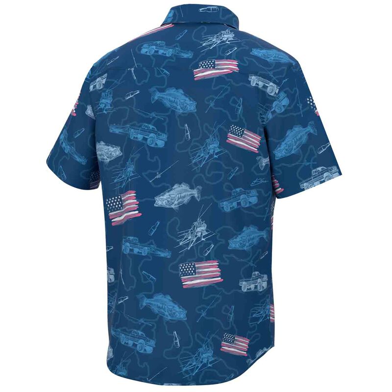 HUK Men's Kona Fish And Flags Shirt | West Marine