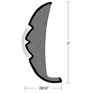 Rigid Vinyl Flex-Core Rub Rail, 2" X 29/32"