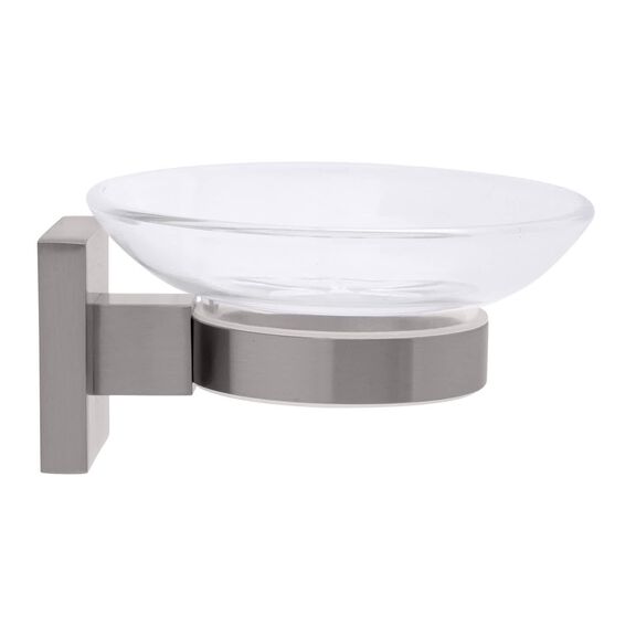 Erissa Soap Dish Plastic Dish Brushed Nickel image number 1