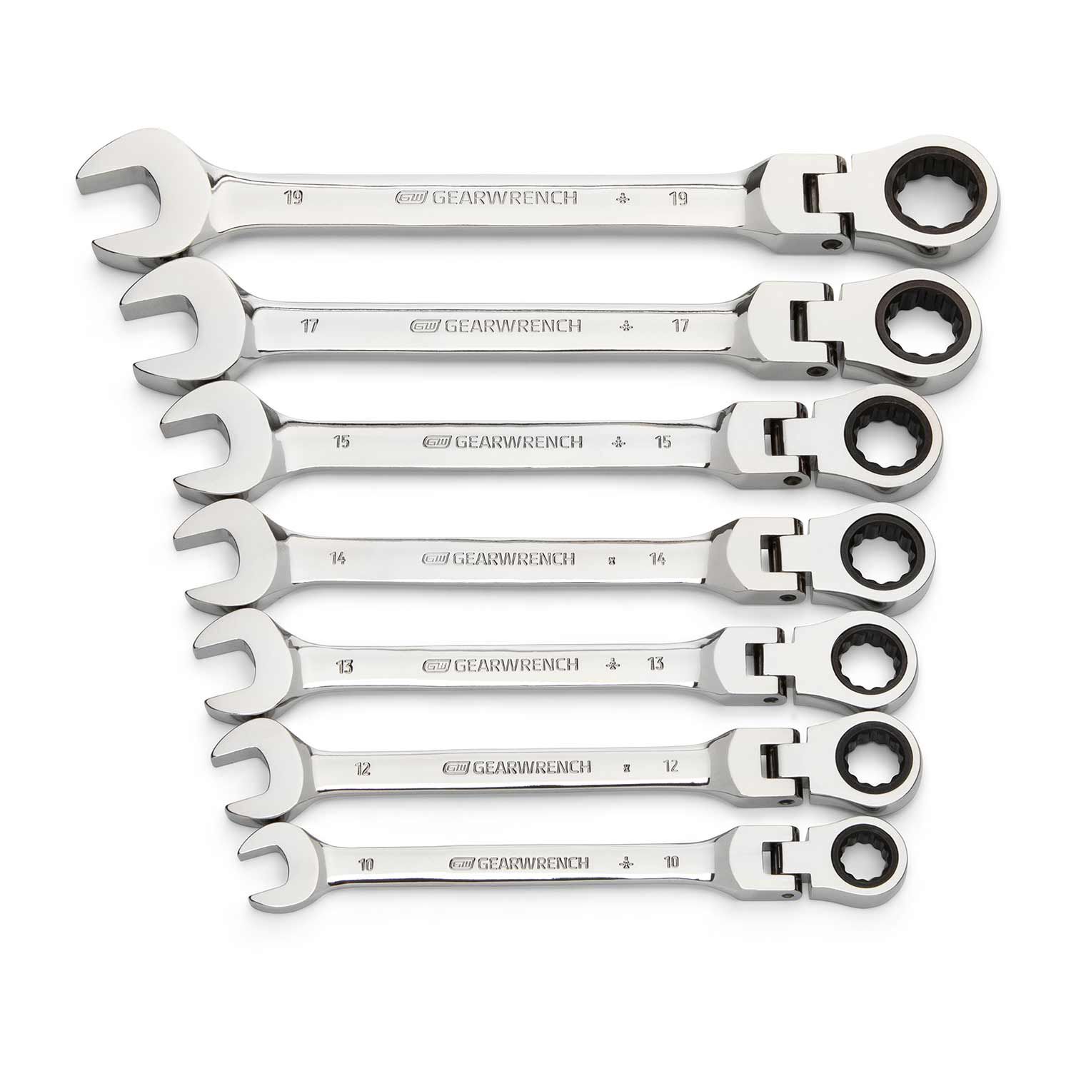 7-Piece Metric Flex Ratcheting Combo Wrench Set