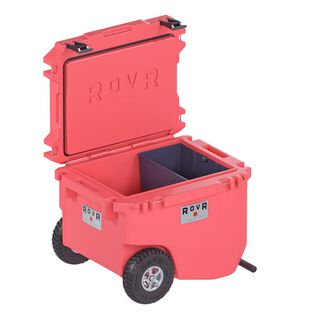 RollR 60 Quart Wheeled Hard Cooler with Tow Handle, Coral