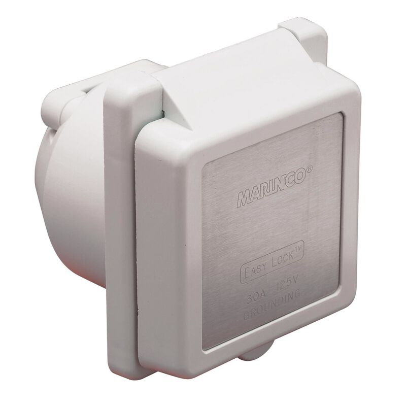 Inlet, 30A 125V, Square, White image number 1