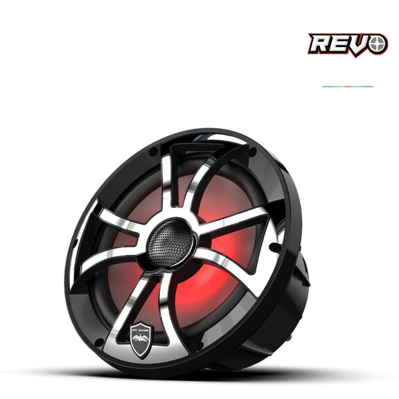 Wet Sounds REVO 8 inch High Output Coaxial Speakers w/ XS-Black Stainless Steel RGB Grilles image number 2
