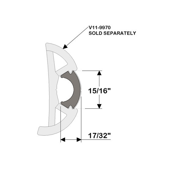 SuproFlex Large Rub Rail Chrome, 100' image number 2