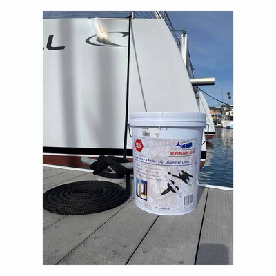 1/2" Black Dock Line 4-Pack with Bucket