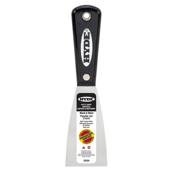 Black & Silver 2'' Flex Putty Knife image number 1