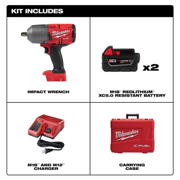 MILWAUKEE M18 FUEL™ High Torque 1/2” Impact Wrench with Friction  