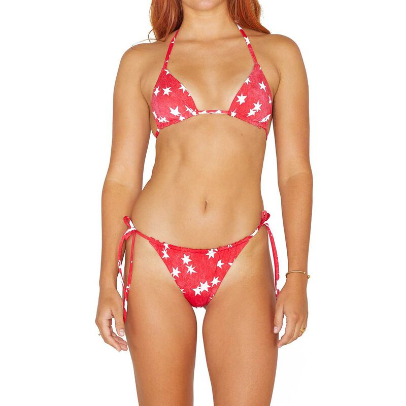 Women's Star Spangled Reversible Triangle Bikini Top image number null