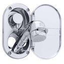 Aidack Transom Shower Hot/Cold Mixer, Chrome Cup & Lid, Small Chrome Sprayer, 6' White Rubber Hose, Chrome Aidack Handle image number 2