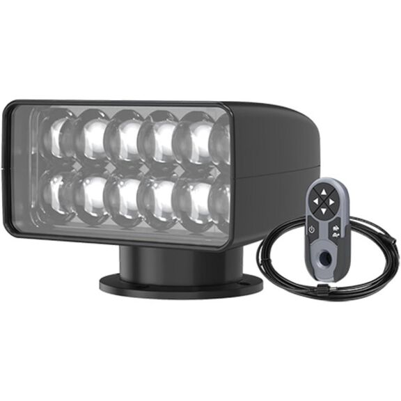SEAFLO 03 Series Wireless Remote Control LED Marine Searchlight, 35W Warm 3000K, Black image number 0