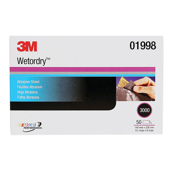 Wetordry&trade; 5 1/2" x 9" Sleeve, Grit: 3000, Backing: A-weight, Standard Pack: Box, Quantity/Box: 50 image number 0